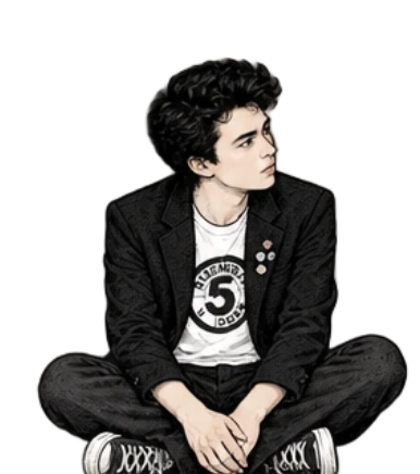 Kwiet Noise No. 4 cover — boy in a black blazer, sitting cross-legged