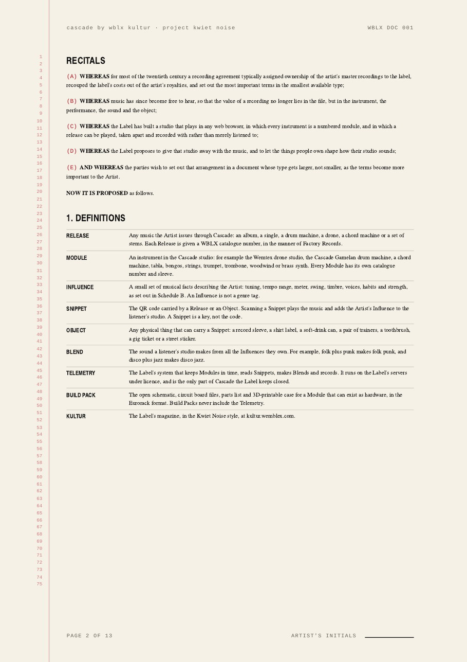Recording & Influence Agreement — page 2 of 13