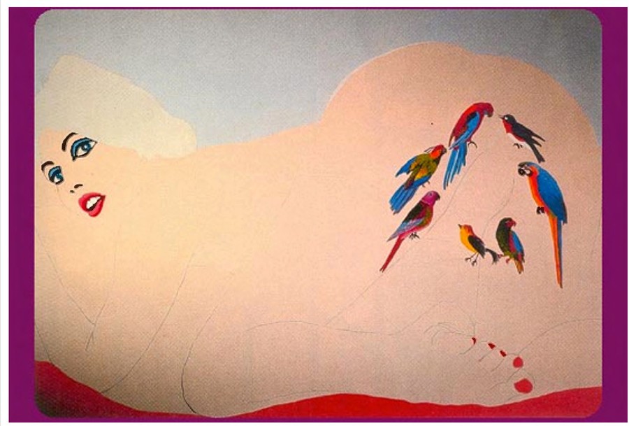 Cornelius Makkink, reclining figure with birds, untitled