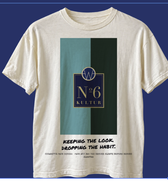 Cream No 6 Kultur tee with teal and green panel